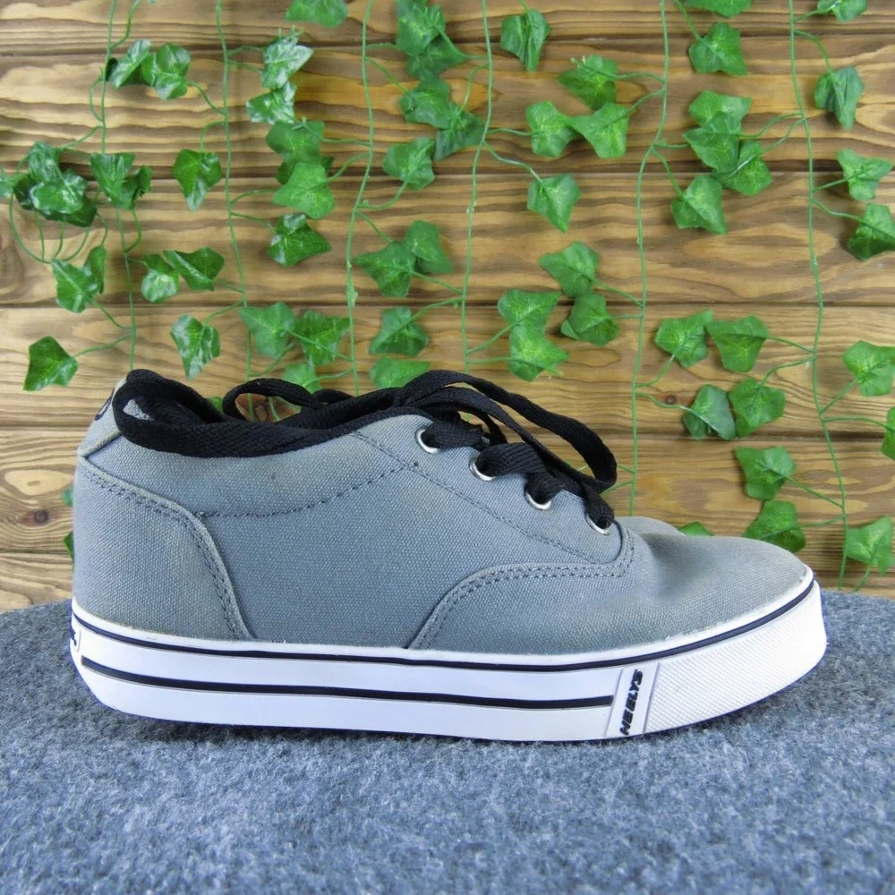 Heelys Launch Boys Sneakers Size 4M Gray Canvas‎ with Wheels